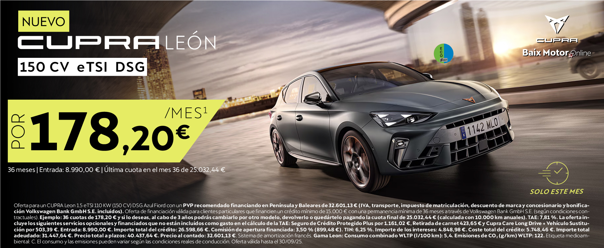 Nuevo Cupra León eTSI 150CV desde 178,20€/mes*